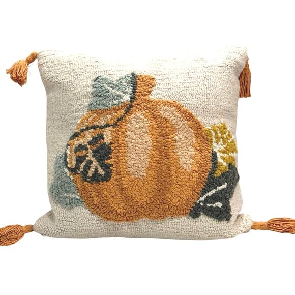 SET of 2 Opalhouse Jungalow pumpkin fall harvest decorative pillow knitted - Picture 5 of 14